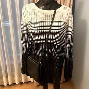 Vintage black and white graphic square sweater